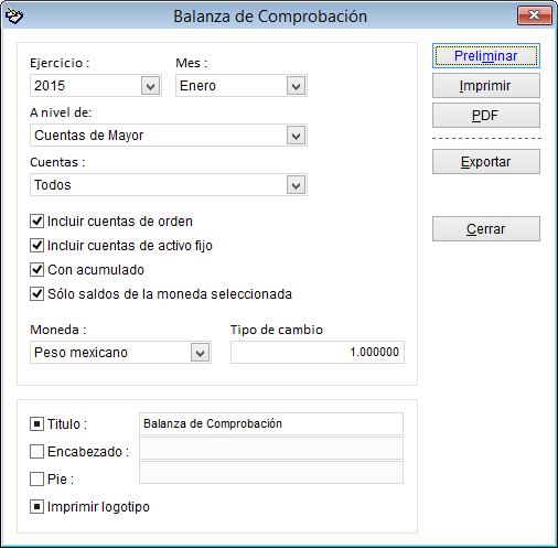 Balanza de comprobación - GNcys Contabilidad (CE)