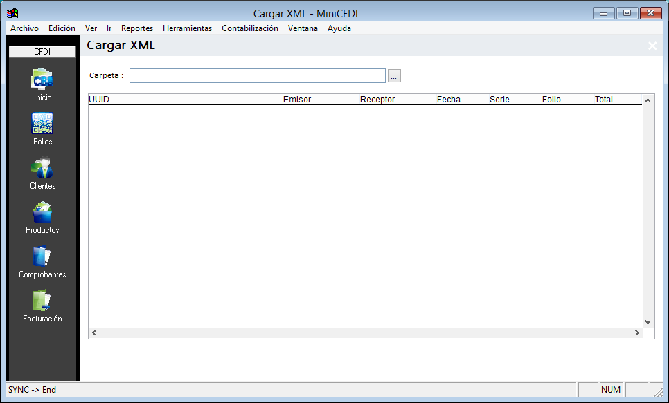 Se actualiza la modulo de Cargar XML