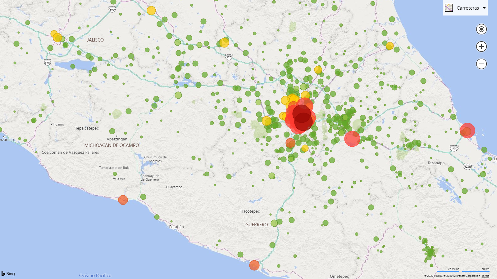 Mapa interactivo COVID19 en Chicoloapan, Estado de México GNcys