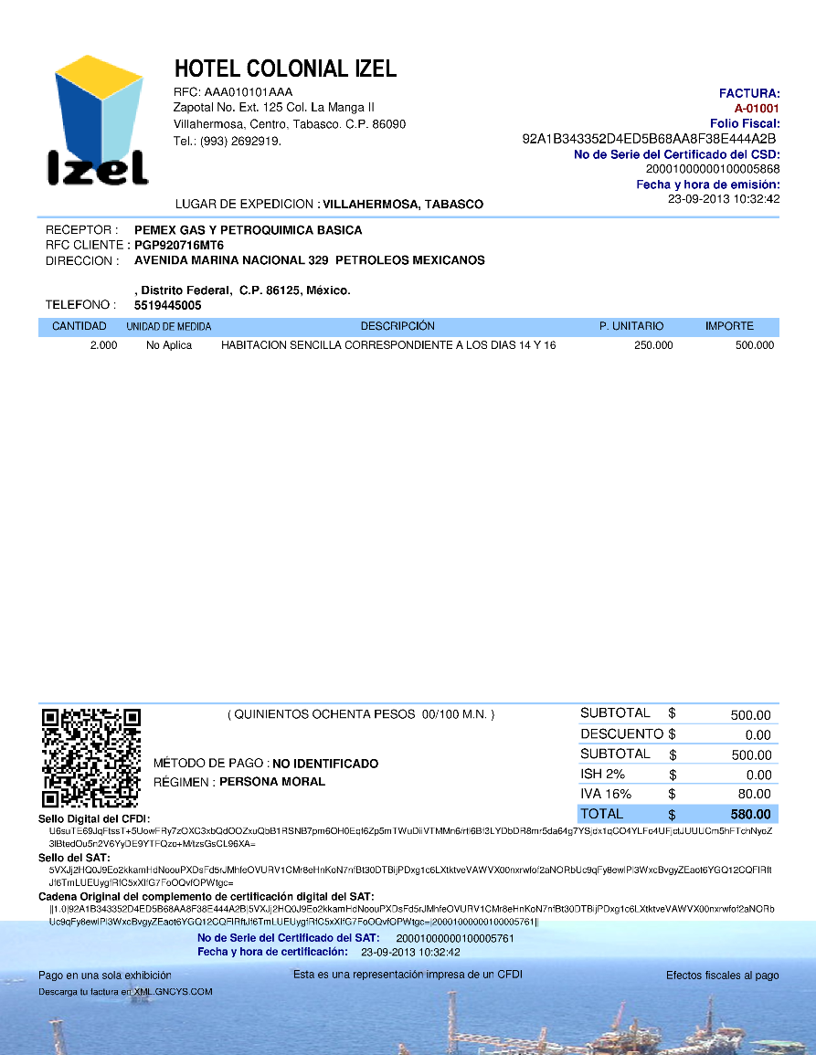 Formato - Factura Electrónica - CFDI (Anexo 20 Versión 3.2)