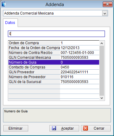 Addenda Comercial Mexicana