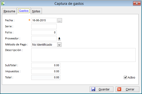 Se modifica el UI de la captura de gastos